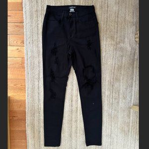 Black Ripped Skinny Jeans - Size 9